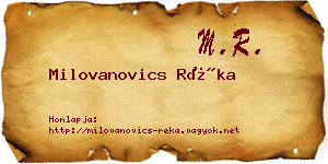 Milovanovics Réka névjegykártya